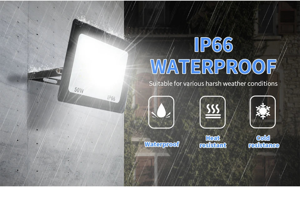 LED Floodlight Spotlight AC220V AC110V Ultra-bright Waterproof Light 10W 20W 30W 50W 100W 150W 200W 300W Garage Factory Lighting