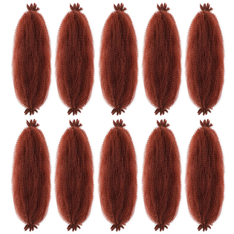 Marley Twist Braiding Hair Ginger Burgundy Ombre Brown Black Springy Afro Twist Hair PreFluffed Spring Twist Kinky Braiding Hair