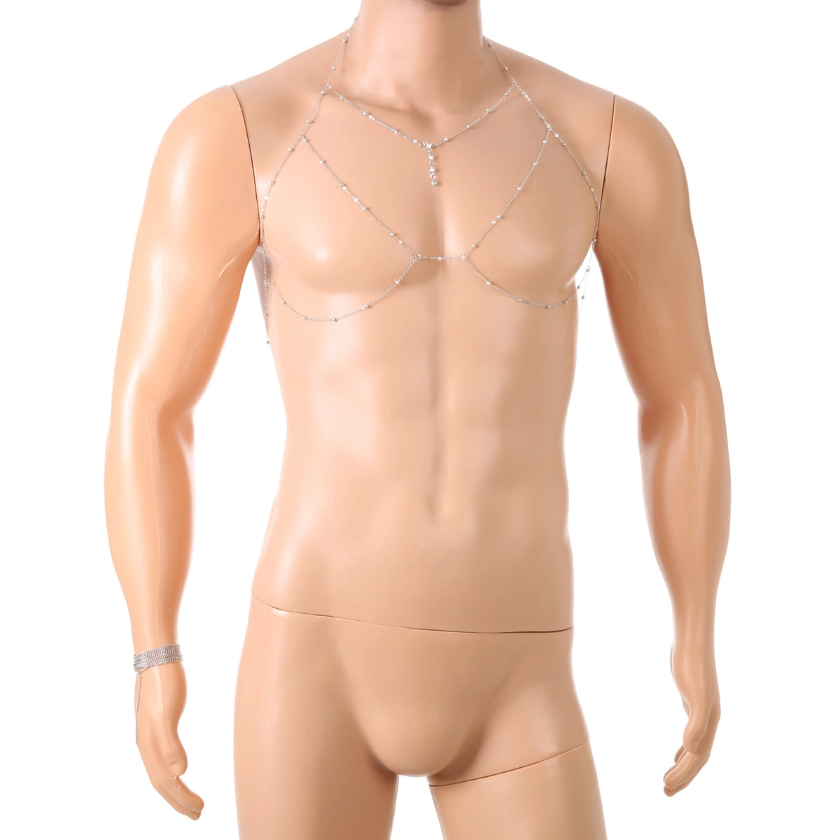 Unisex Sexy Chest Chain Bra Cross Bikini Body Chain Necklace Jewelry Gifts Shiny Rhinestone Body Chain Fashion Metal Accessories