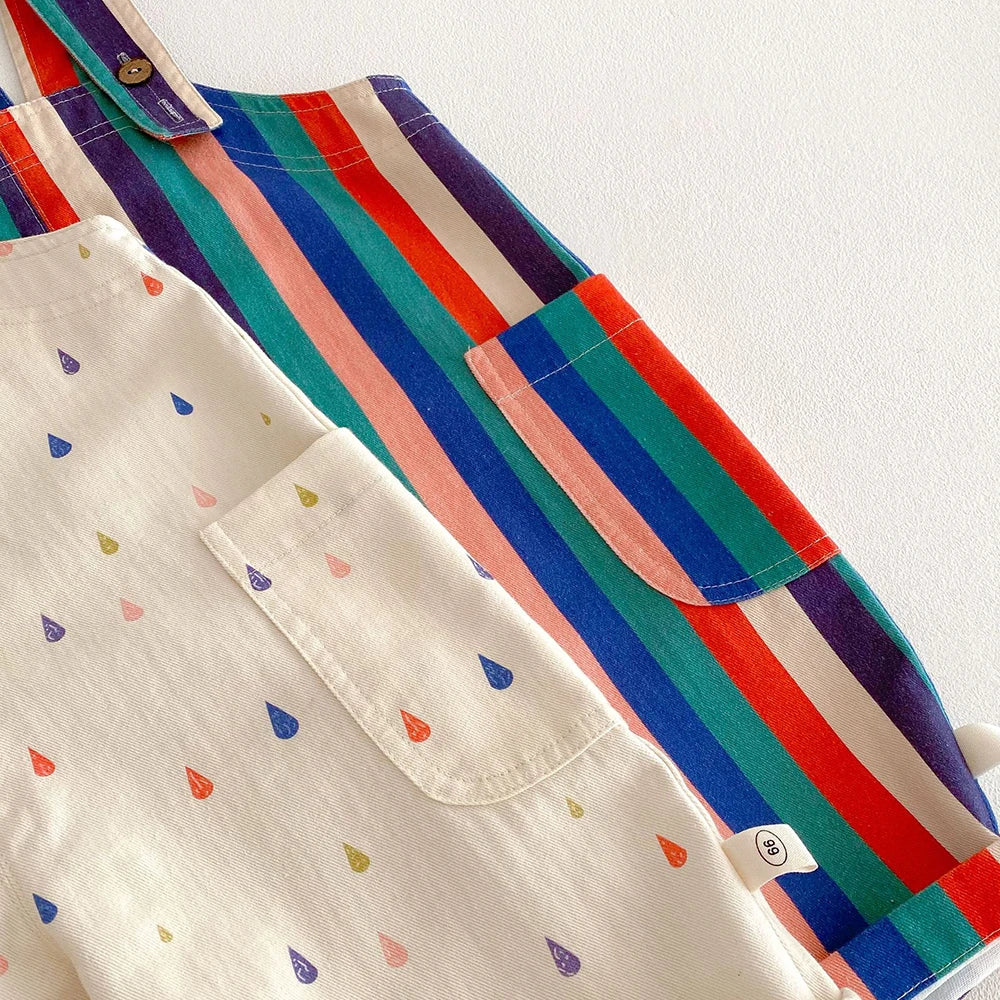 2025 New Season Colorful Striped Infant Kids' Suspender Pants Kids Overalls for Boys and Girls Bib Overalls 0 - 5 Years Old