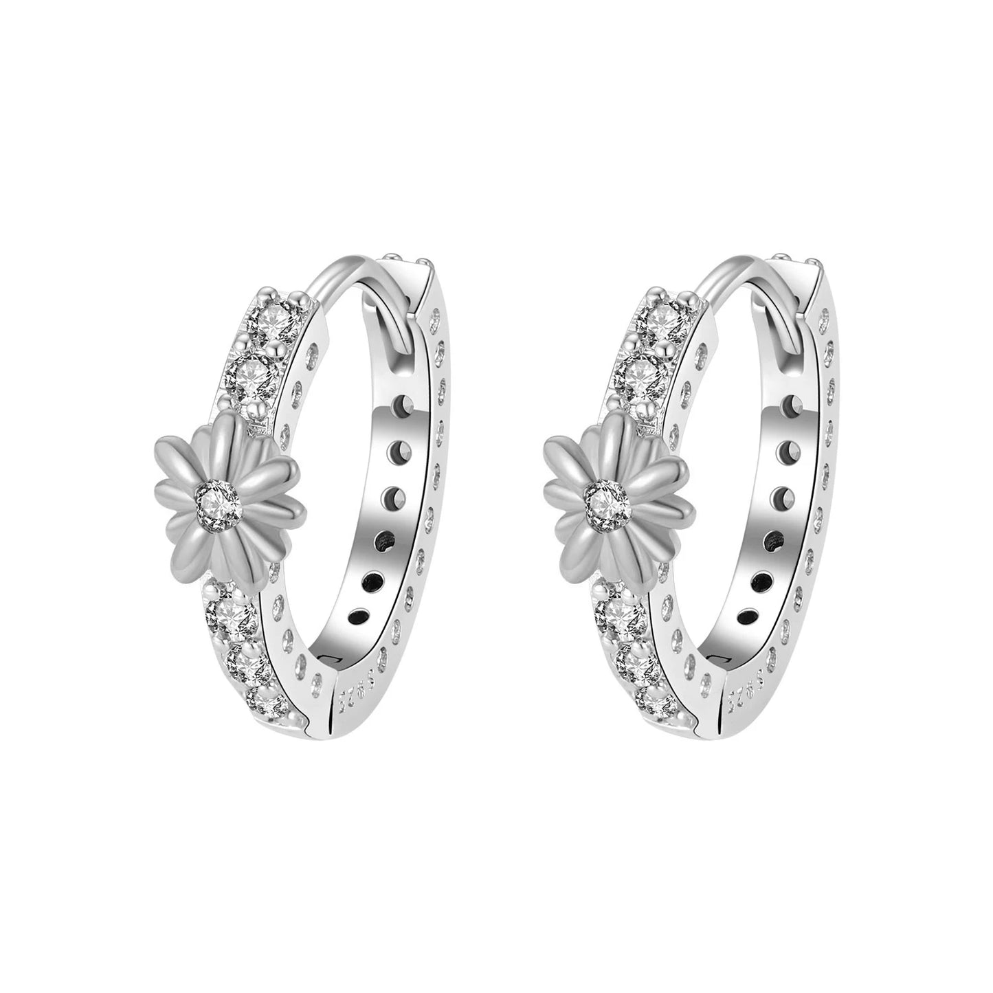 925 Silver Stud Earrings Hoop Earrings For Women Rose Flower Strawberry Butterfly Daisy Earrings Set Fashion Jewelry Gift