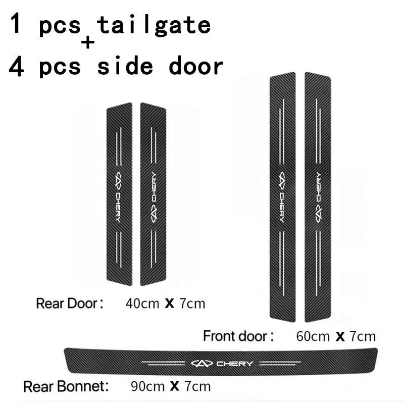 Car Trunk Bumper Guard Decals For Chery TIGGO 3 4 5 7 Pro 8Pro Max MVM X22 DR3 Amulet Fora Fulwin T11 A1 A3 A5 car Accessories