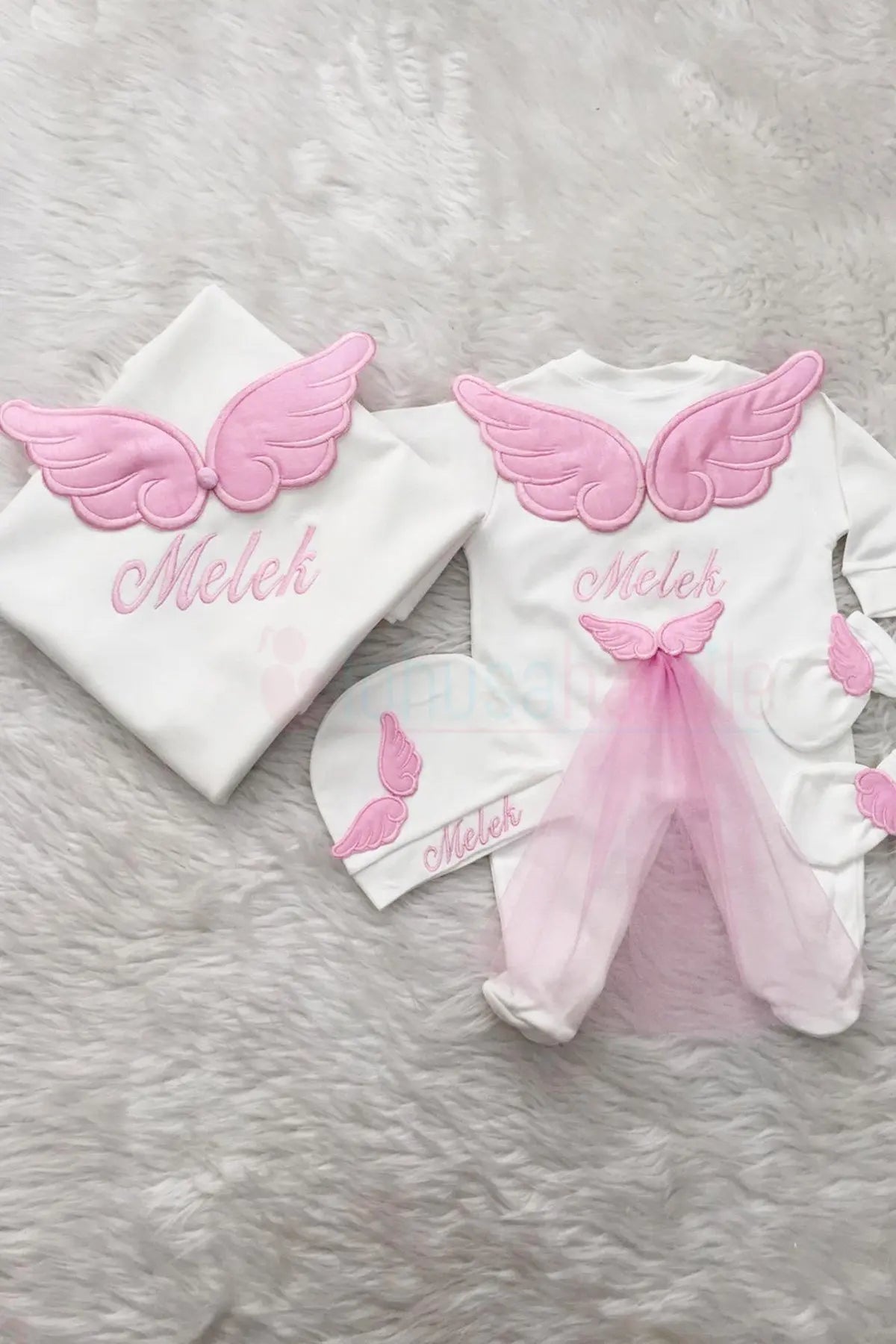 5pcs Newborn Baby Embroidery Lace Romper Outfit Clothing Cotton Infant Wrapped Baby Products Pants Mittens Receiving Blanket