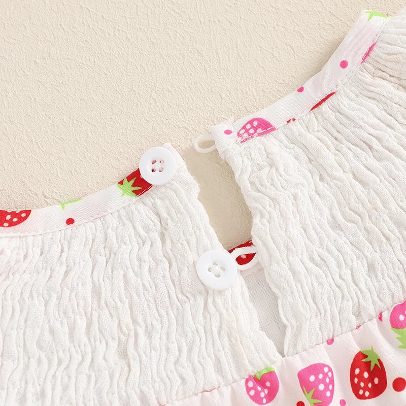 Newborn Baby Girls Watermelon Romper Fly Sleeve Ruffle Rompers Sleeveless Babydoll Collar Bodysuits Summer Clothes