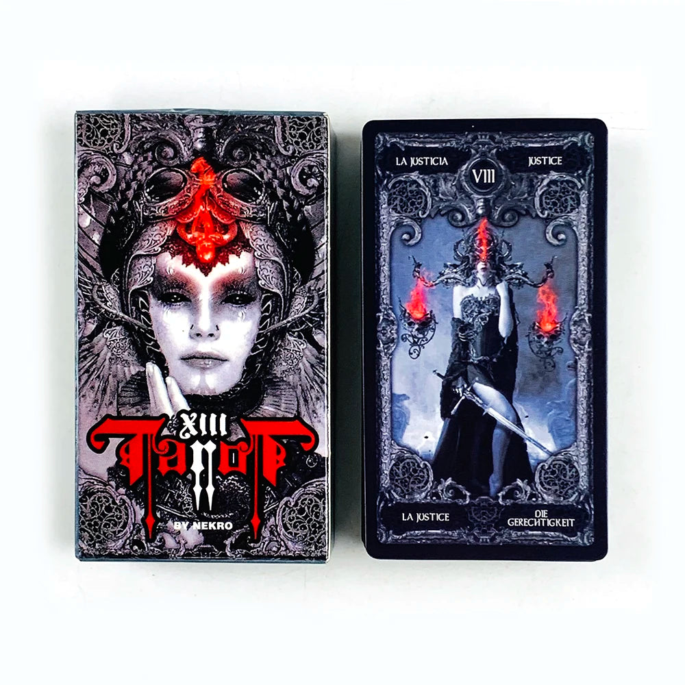 XIII Dark Tarot Cards Deck Board Game Mysterious Divination Edition Borad Playing Games，Holiday Games Leisure Party Card Game
