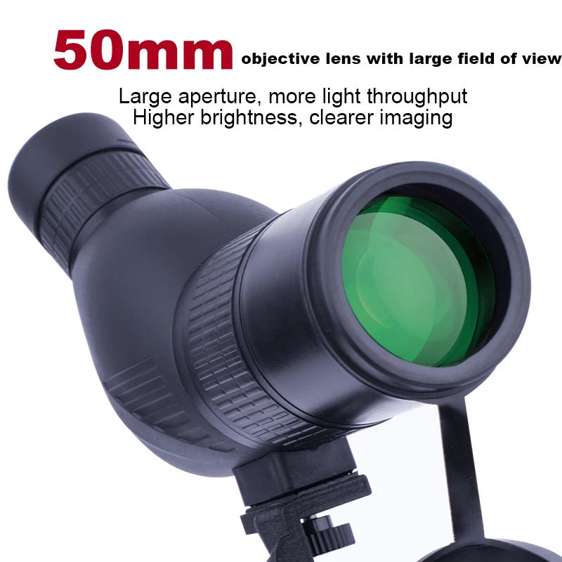 12-36X50 HD Zoom Monocular Spotting Scope Powerful Telescope Bak4 Prism Waterproof Anti-Fog for Outdoor Camping Bird Watching