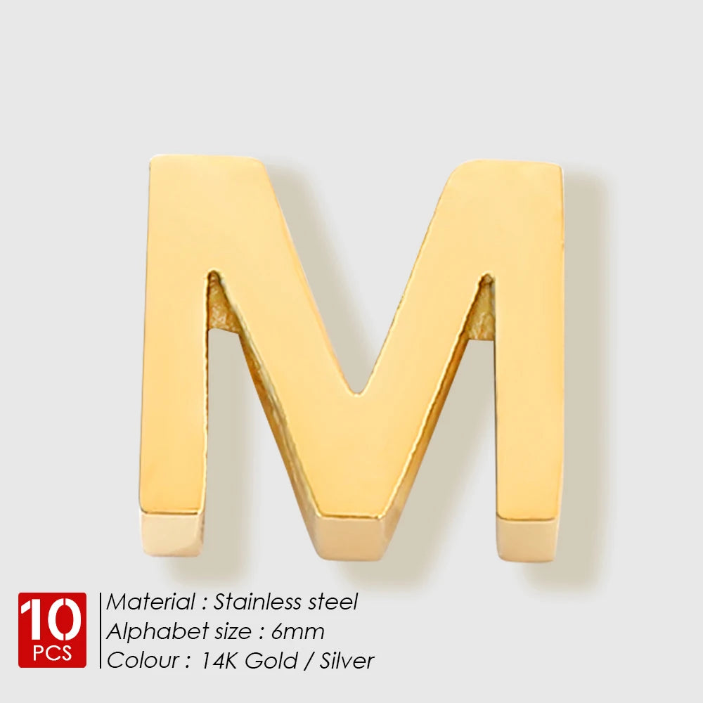 EManco 10PCS Minimalist Style Stainless Steel 26-Letter Pendant for Custom Name Jewelry Commute Social Casual Fashion Accessory