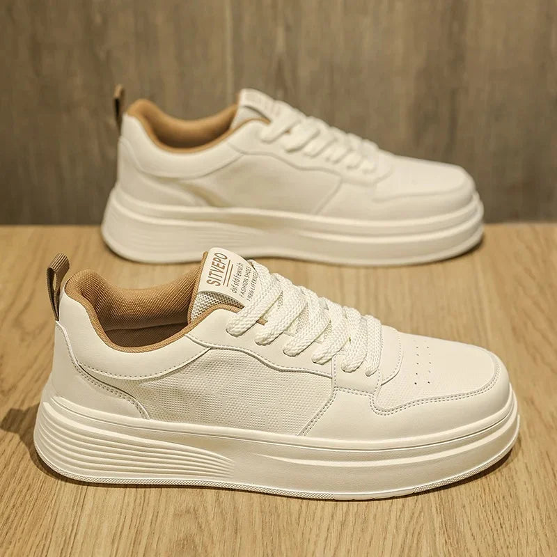Men's Casual Sport Shoes Thick Bottom Invisible Heightening 10cm Rubber Outsole Synthetic Upper Breathable Lace-Up Sneakers