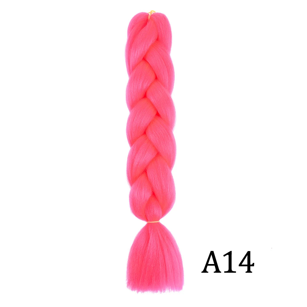 Synthetic 24Inch Long Jumbo Braids Extensions Yaki Straight Braiding Hair Afro Ombre Color Hair for Women