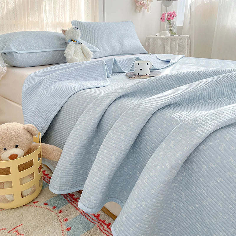 100% Cotton Bed Cover Thicken Bedspread Skin-friendly Printed Blanket Quilted Bedsheet Soft Bedspreads Cubrecama (No Pillowcase)