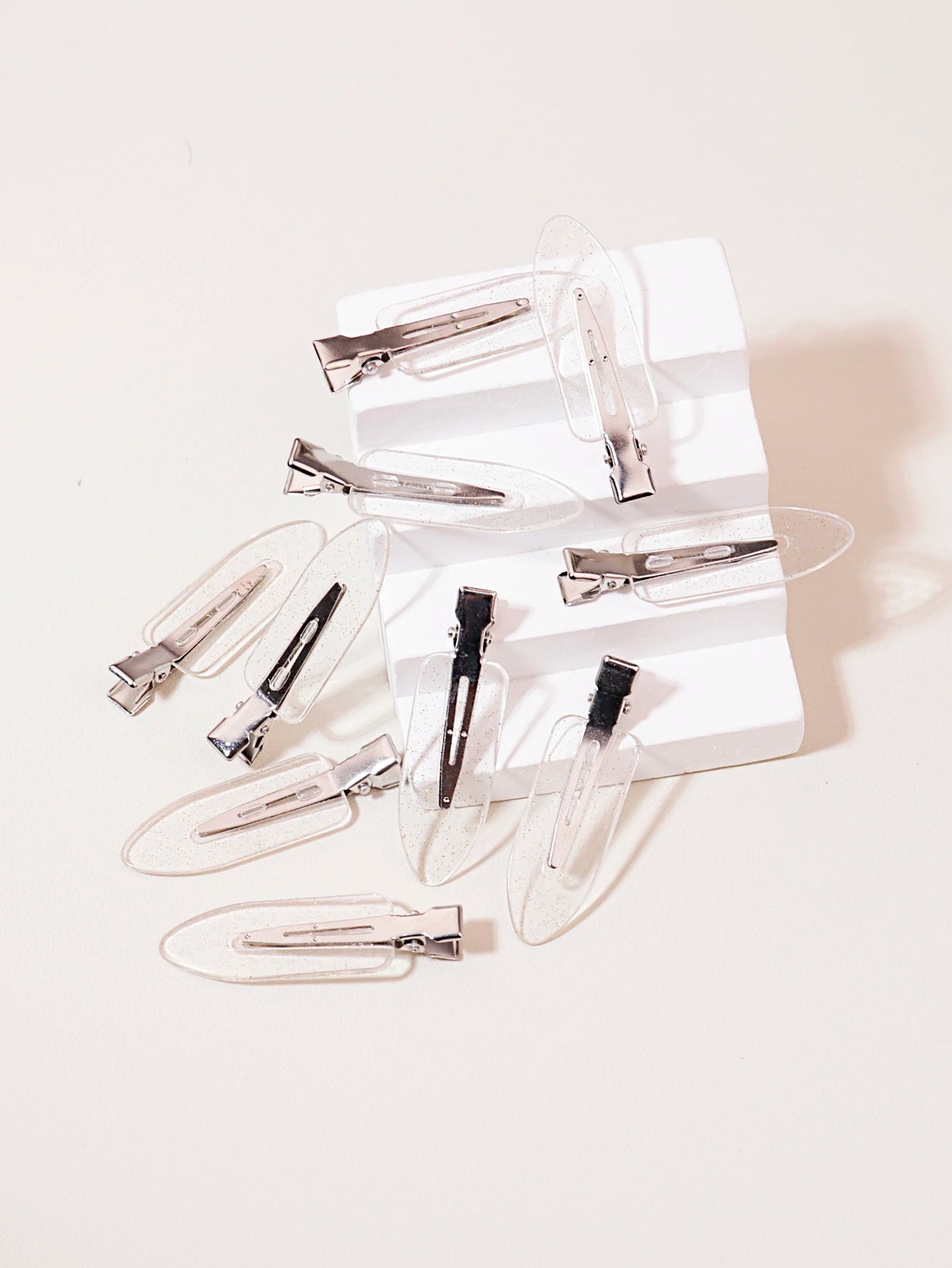 10pcs Transparent Seamless Hair Clips for Girls, Fashion Makeup & Facial Hair Styling Clips, Suitable for Real Hair Wigs