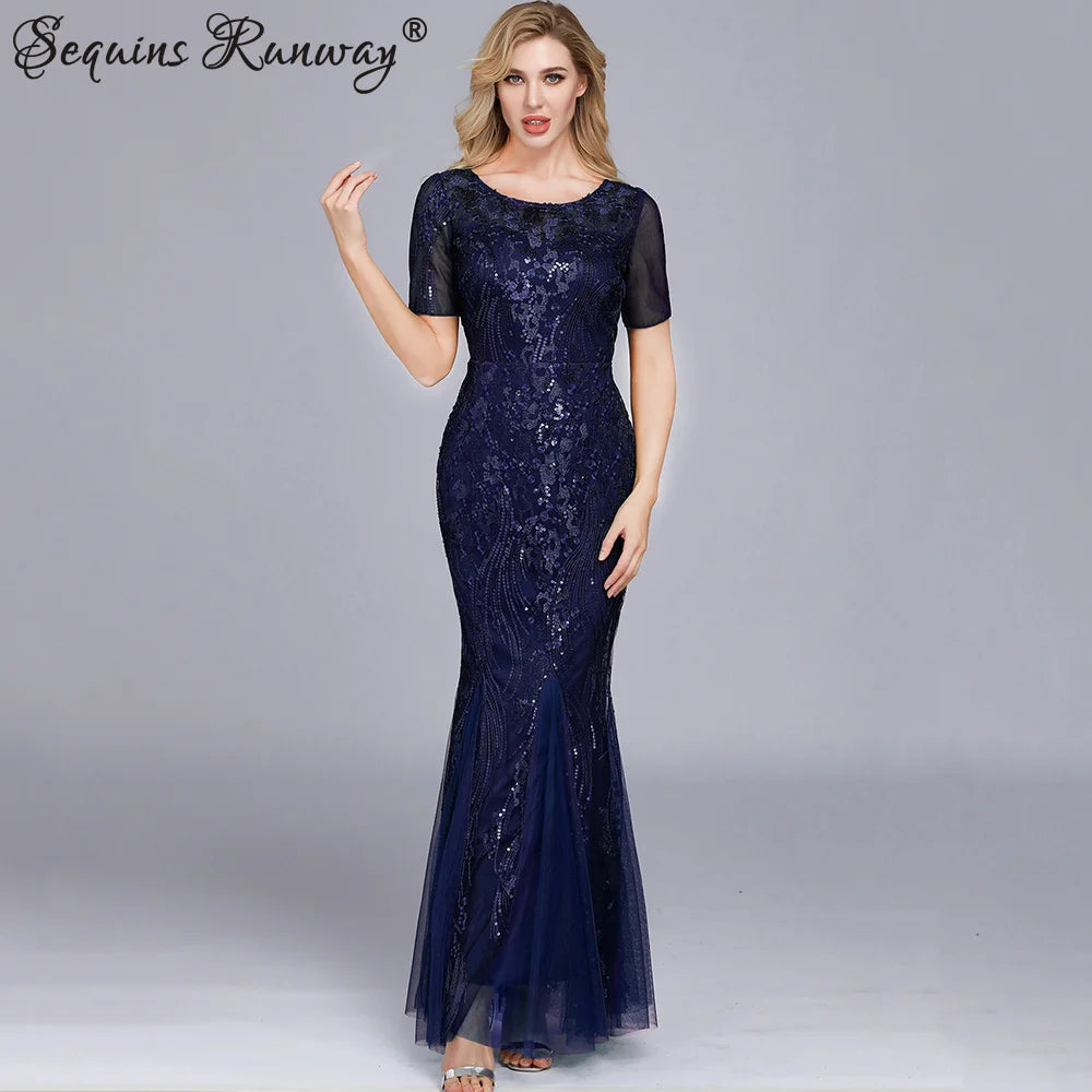 Sexy vintage Maxi Sequin cocktail Dress bridesmaid Prom Dresses for Women Casual Party Long sleeve club Bodycon Dress vestidos