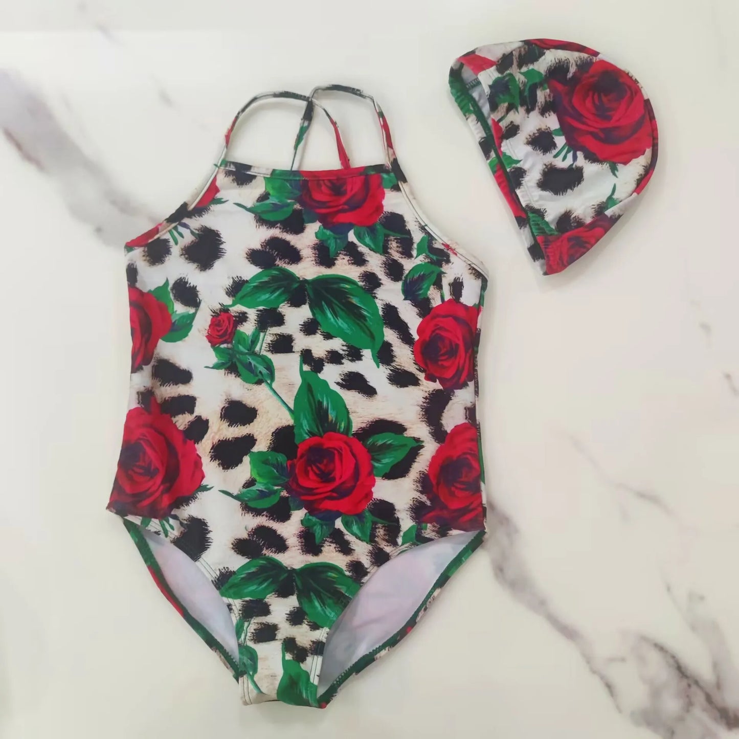 2025 Girl Swimsuit Summer golden flower bodysuit Special Offer Children's Swimsuit factory Wholesale