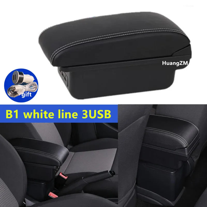 For Fiat Panda II 2 Armrest Box Arm Elbow Rest Center Console Storage box USB Port Interior Dedicated Retrofit Car Accessories