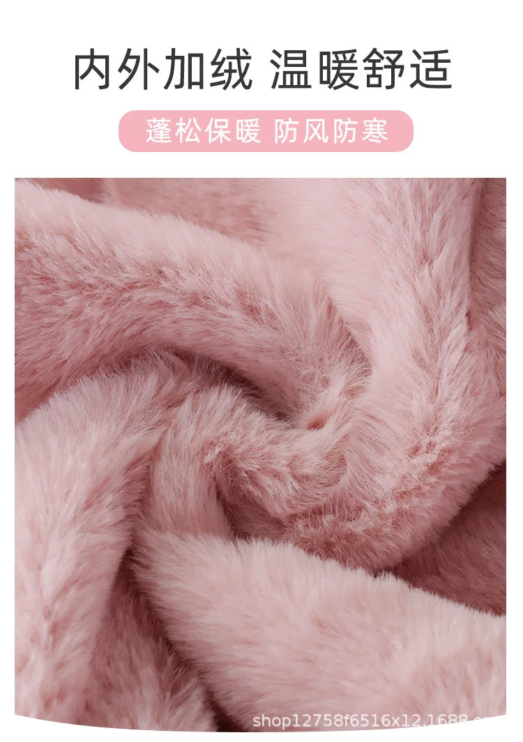 2025 Baby bodysuit Girls' imitation fur vest Children's plush vest Autumn and winter vest Girls' plush thermal vest jacket whole