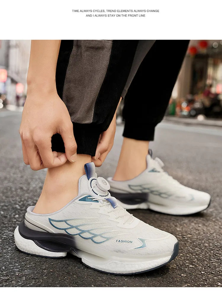 Mesh Half Shoes For Men Mules Closed-toe Casual Shoes Summer Backless Slippers Loafers Man Slides Mens Semi-Drag Sport Shoes