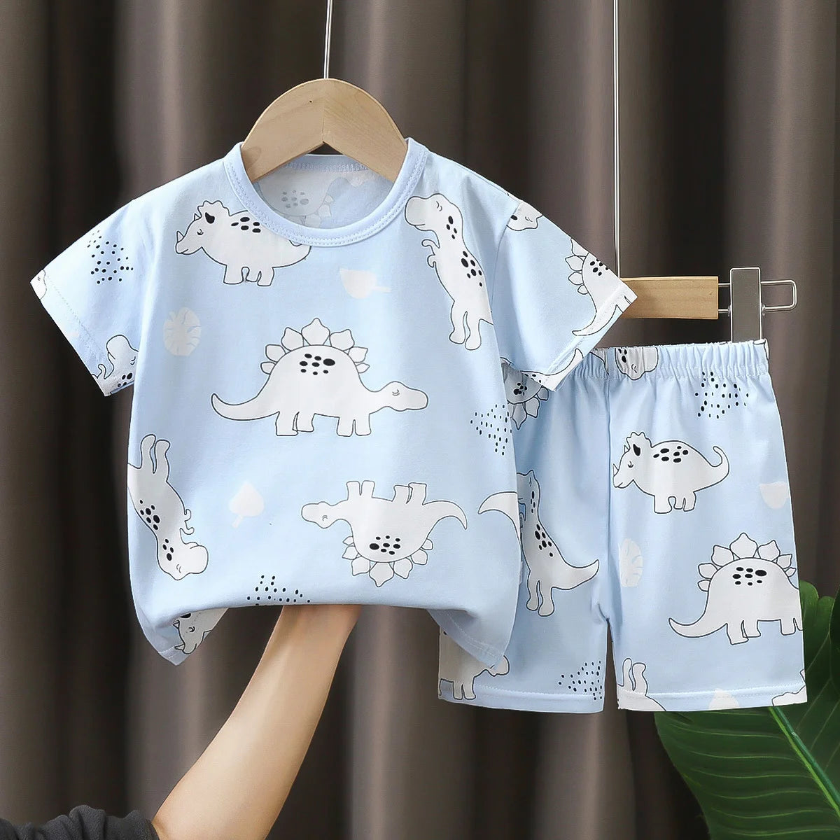 0-3Y Boys Clothing Sets Summer Cotton Short Sleeve Print T-shirts+Elasctic Shorts Kids Clothes Casual Clothing Sets for Toddler