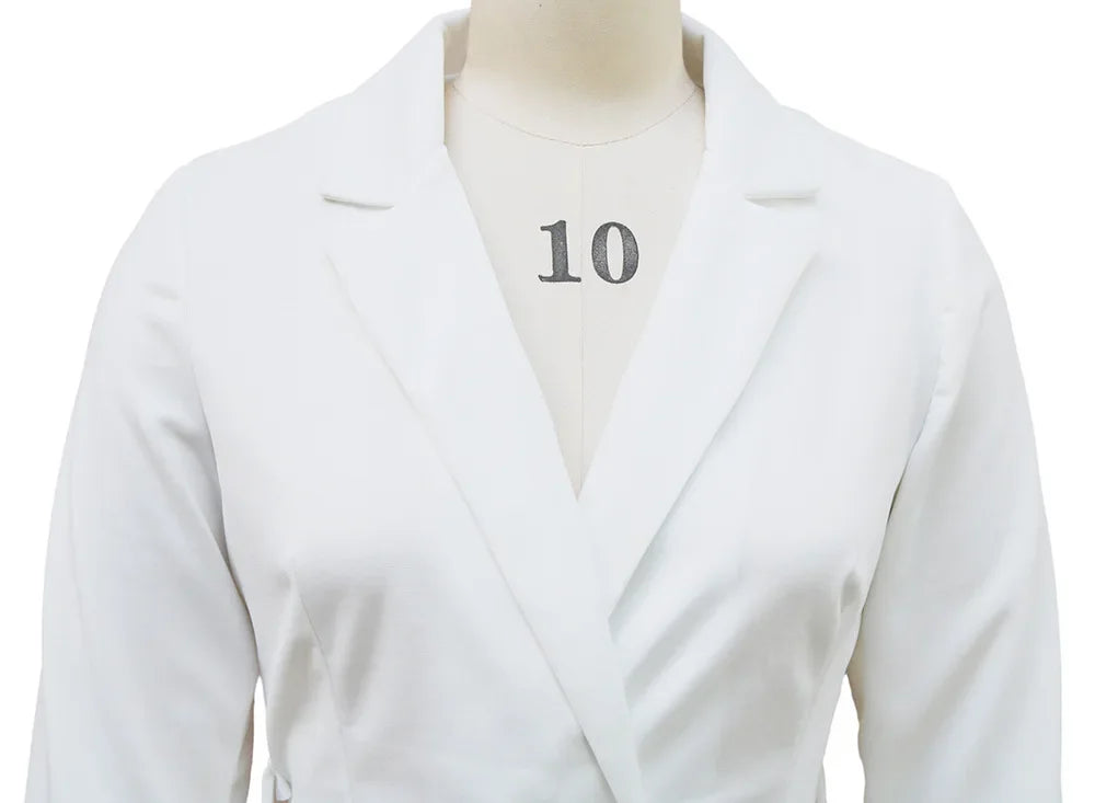 Elegant Office Dress High Waist Suit Collar Belted Style Autumn New Arrival Women's Fashionable Gown by None( AE Stock)