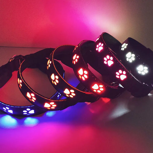 XS-L Luminous Dog Necklace Usb Glowing Small Dog Cat Collar Anti-Loss Cat Collar Safety Night Light Pet Supplies