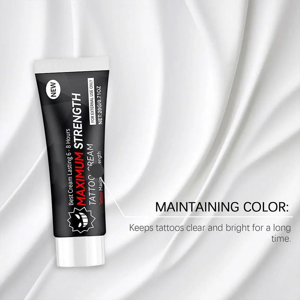 20g Maximum Strength Tattoo Cream, 6-8 Hours Long-Lasting Formula, Pre-Permanent Makeup & Piercing Skin Care