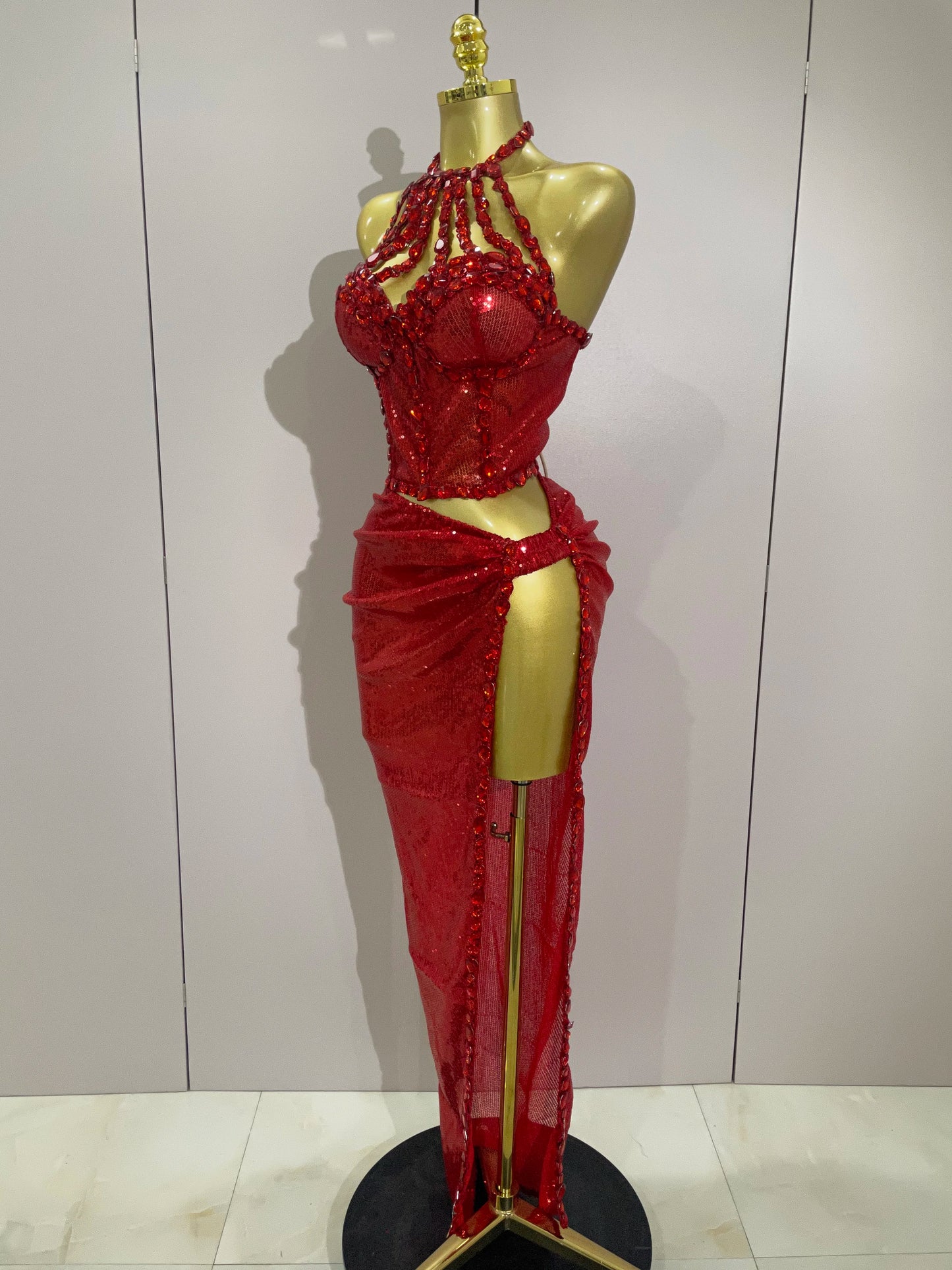 Sexy Luxury Shiny Diamond Sequins Cocktail Dress 2Pcs Set 2025New Women Evening Celebrate Birthday Party Nightclub Stage costume