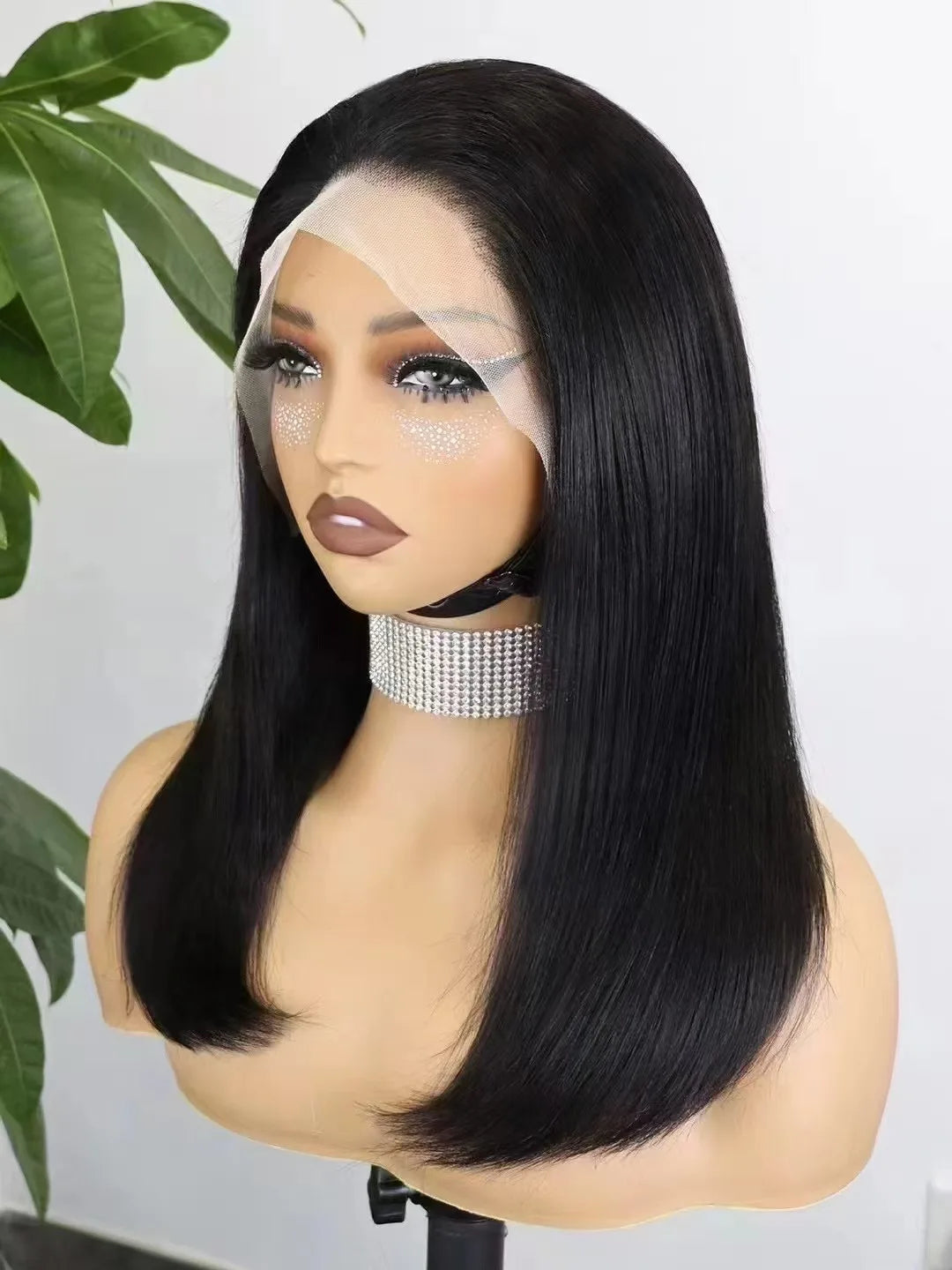 Straight Wigs 350% Density Thick Double Drawn 12A Human Hair 13x4 Lace Front Human Hair Wig for Black Women 10-16 Inches