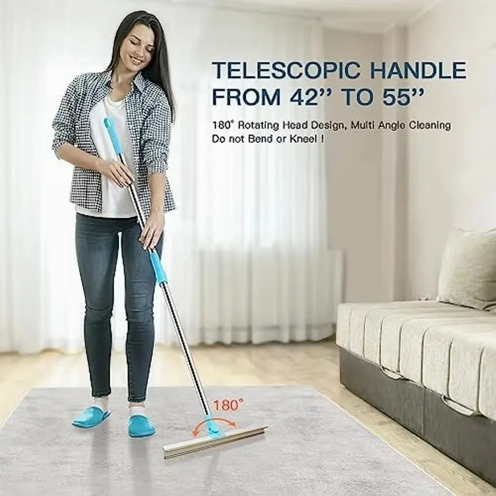 Carpet Rake Pet Dog Cat Hair Remover Set Telescopic Handle Rug Rake Super Hair Removal 180° Rotation Carpet Shave Pets Products