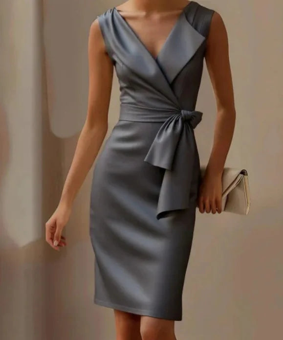 Vestidos Sexy Sleeveless Hollow Summer Dress Woman 2025 Spring Elegant O Neck Bowknot Slim Party Dress Casual Solid Mini Dresses