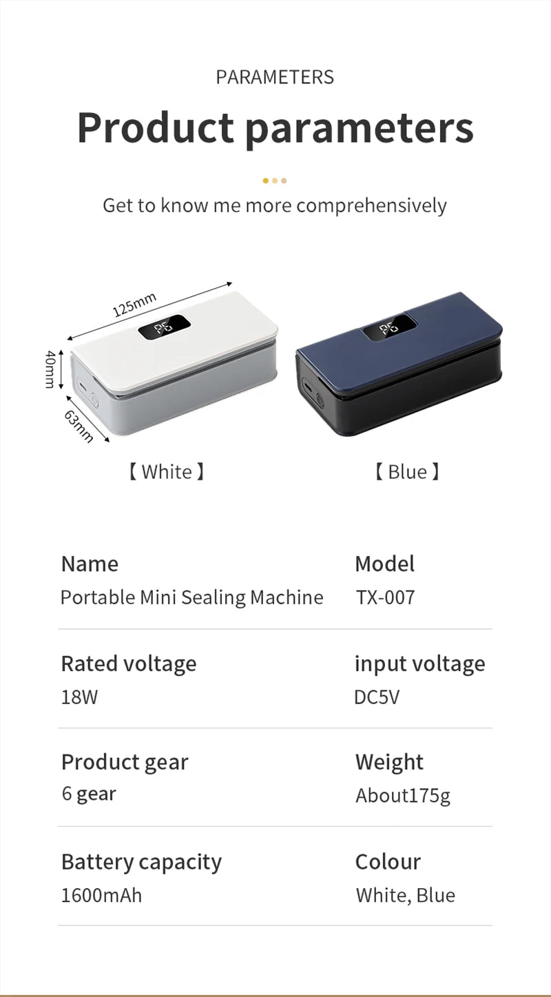 Plastic Bags Sealer Mini Handheld Heat Bag Sealing Machine Heat Bag Sealer Food Packaging Sealing Machine Portable Bags Sealer
