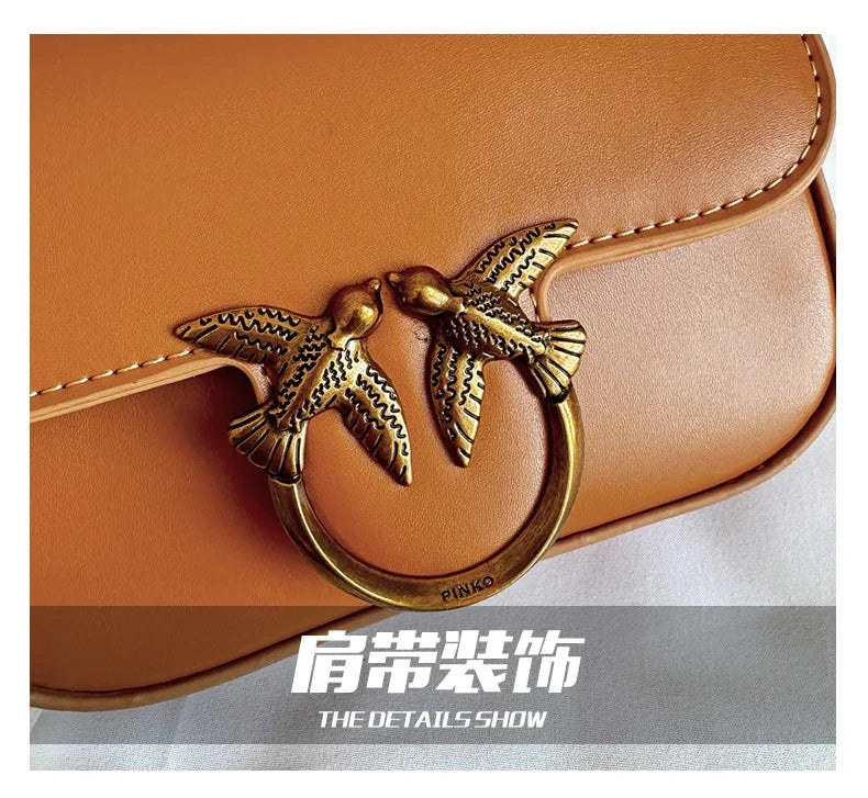 High-end Crossbody Handbag Leather Tote Bags Trendy Design Commuter Popular Classic Elegant Fashionable Bag with avian button