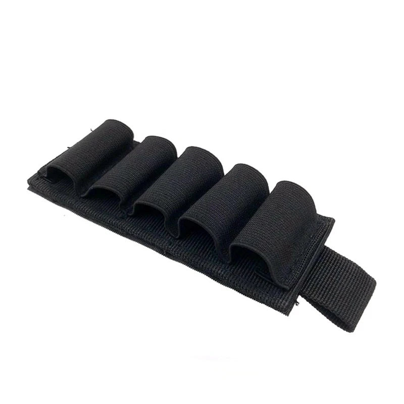 Tactical Hunting Ammo Holder 5 Rounds Shell Holder Bullet Bag Adhesive Patch for Rifle 12GA Shotgun Hunting Gun Accessories