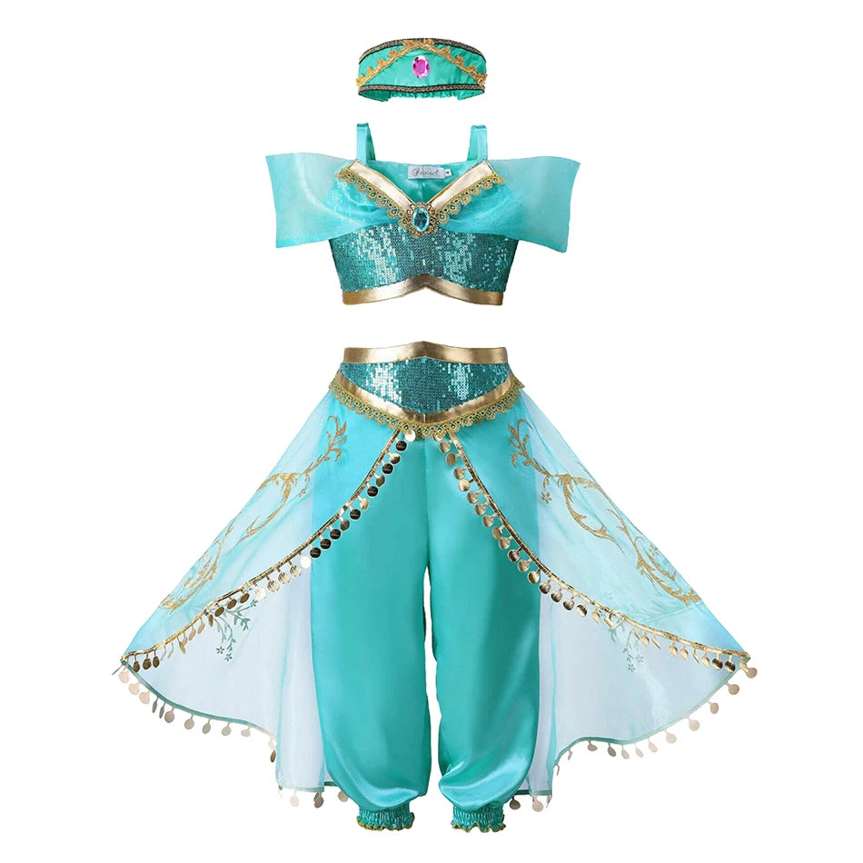 Halloween Birthday Carnival Princess Costume Dress Elsa Anna Snow White Aurora Moana Rapunzel Mermaid Belle for Girls 2-8Y