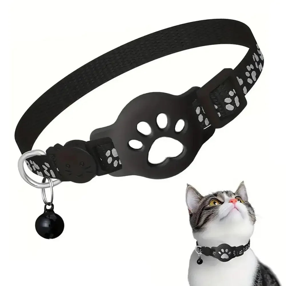 GPS Cat Collar with Reflective Strap, Mini Real Time Pet Location Device, Waterproof Anti Lost Finder for Outdoor Kitten S7X8