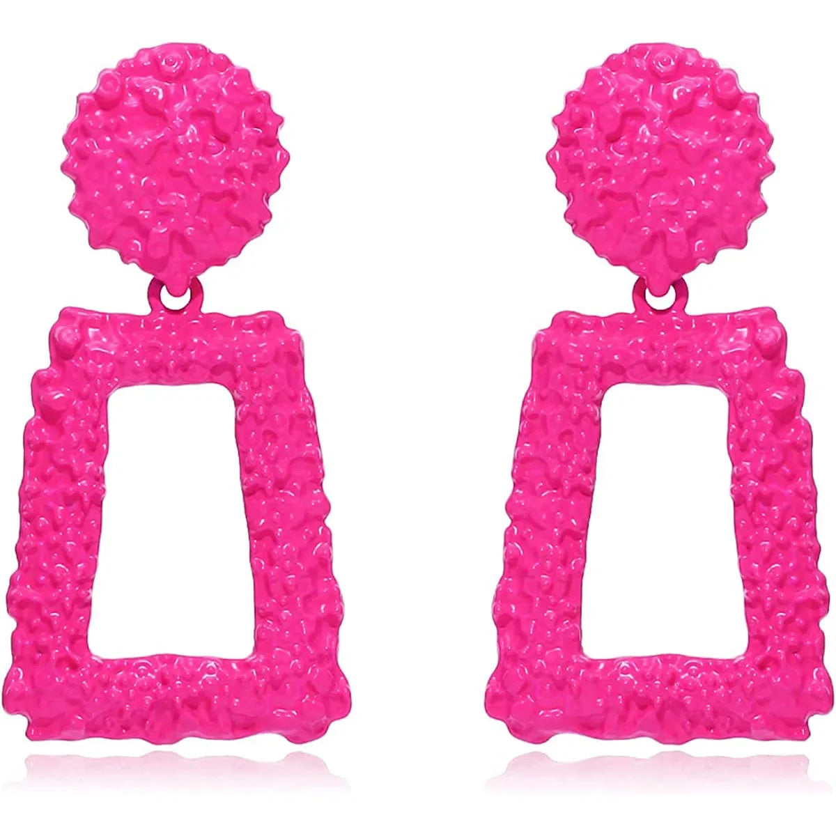 Bohemian Pink Geometric Earrings Women Summer Vacation Fashion Jewelry Classic Pendant