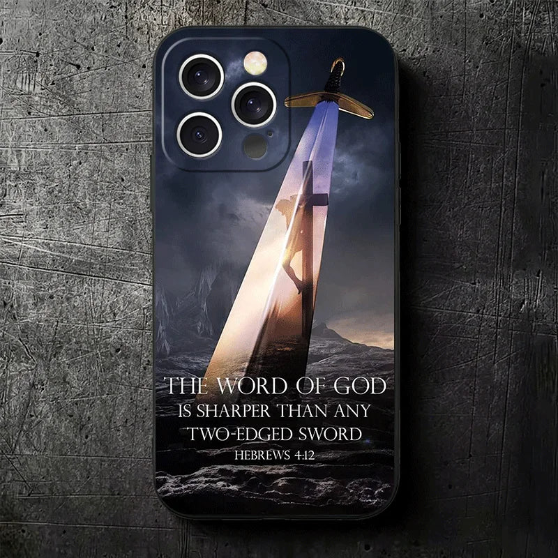 God Jesus Pray Cross Bible Soft Phone Case for iPhone 16 16E 17 Air 15 Pro Max 14 Plus 13 Mini 11 12 7 Black Cover Back Shell