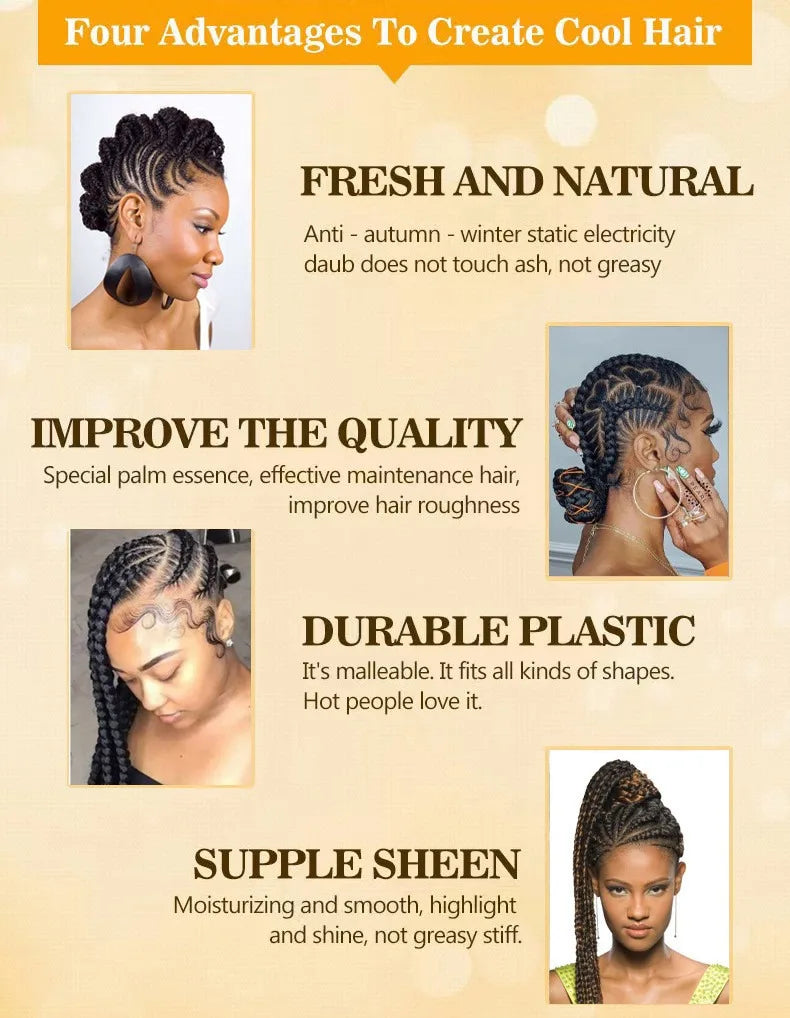 Best Selling Strong Hold Hair Gel - Professional Braiding Gel Non-Sticky Hair Styling Gel Long-Lasting Hold No Residue Hair Care