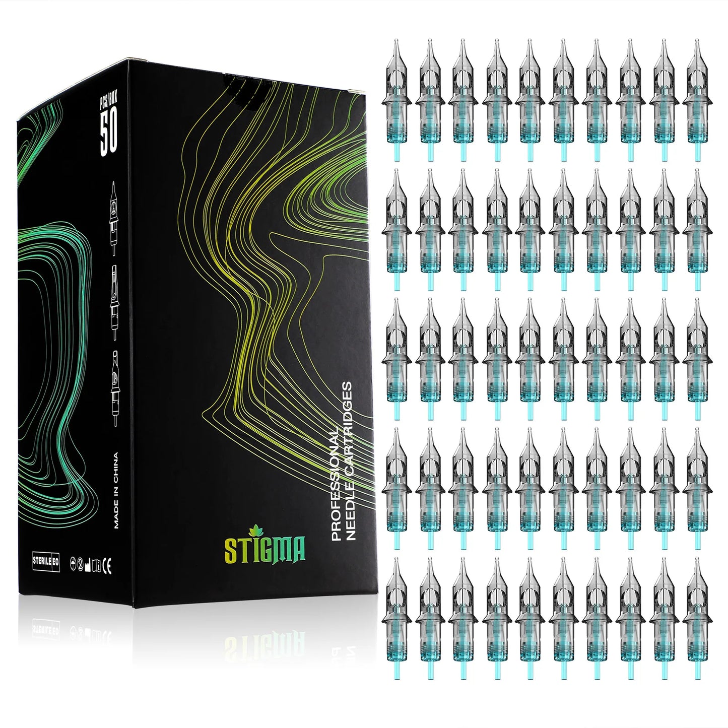 STIGMA 20/50PCS Professional Tattoo Cartridge Needles 0.3/0.35mm Round Liner 3RL 5RL 7RL Sterilized Safety For Tattoo Machine