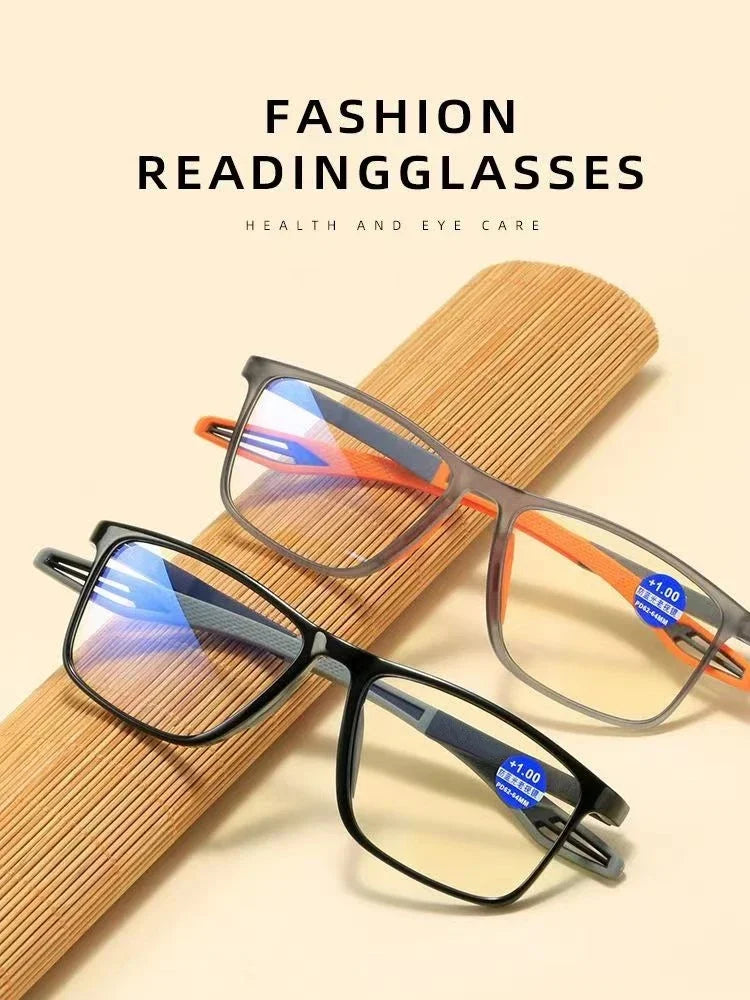 Reading Glasses Men Women Anti Blue Light Sports Eyewear Fashionable Presbyopia lenses Eyeglasses +4.0 to +1.0 Diopters