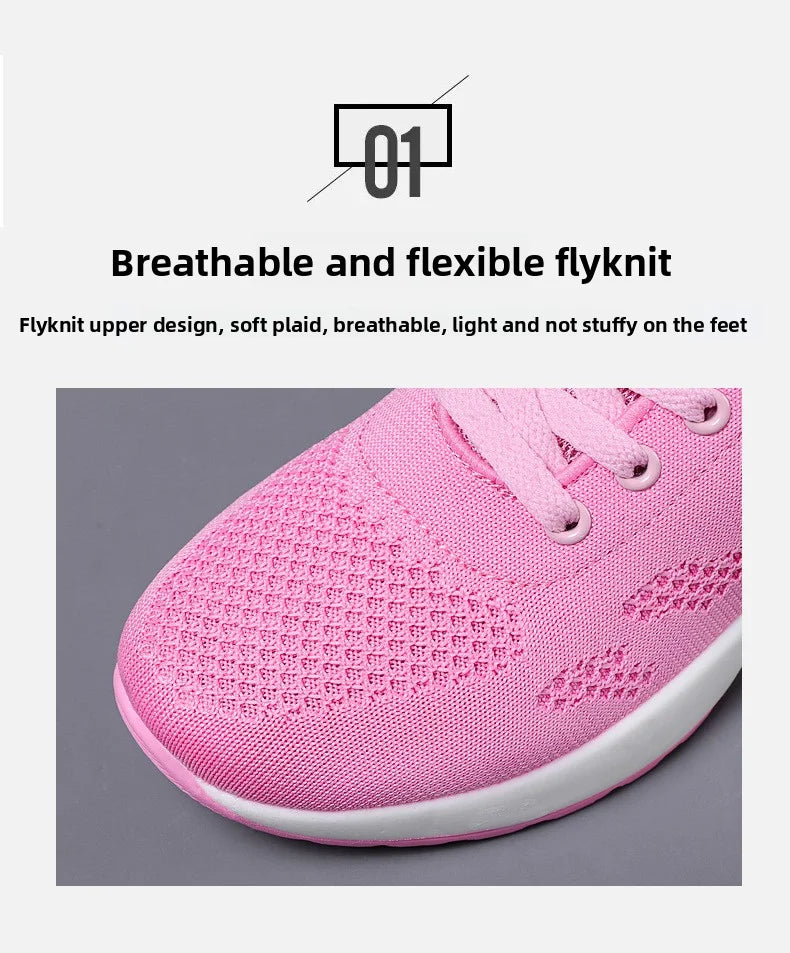 Women Mesh Breathable Casual Sneakers Lace-up Vulcanized Shoes Ladies Platform Sneakers Female Shoes Plus Size Zapatos De Mujer