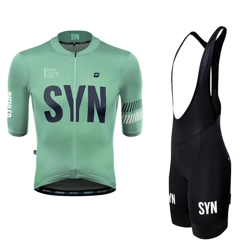 SYN Summer cycling clothes men's jerseys road cycling short sleeved sets bibs quick drying clothes breathable cycling shirt