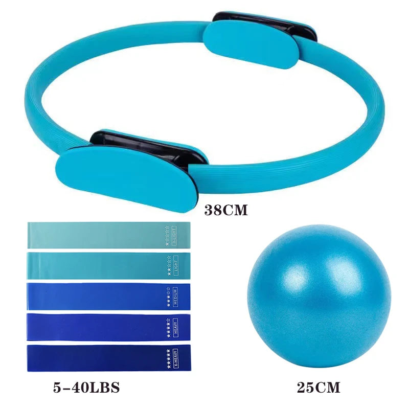 7Pcs Pilates Equipment For Home Workouts Pilates Ring And Ball Set Resistance Bands & More Perfect For Home Pilates Equipment