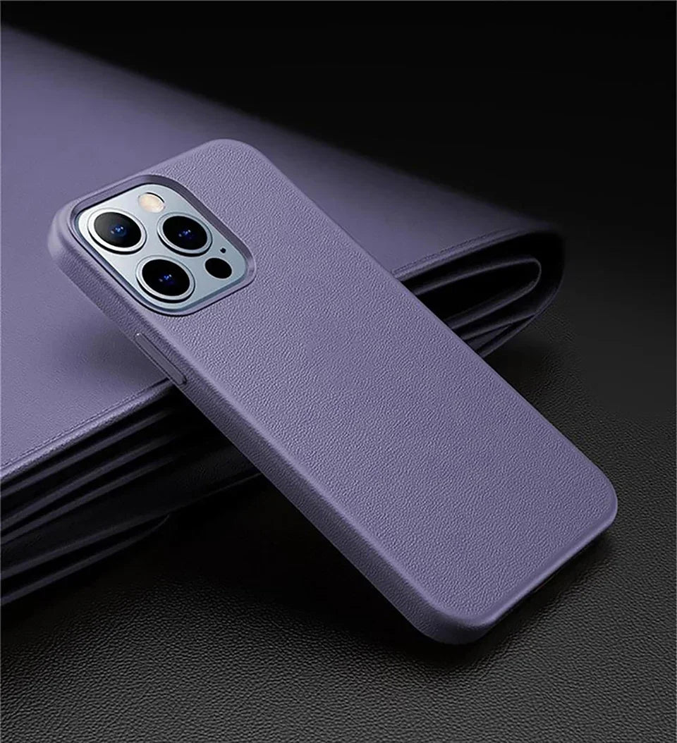 Official Quality Leather for Magsafe Case for IPhone 17 Pro Max 16 15 14 13 Pro Max Air Original Magnetic Charging Case