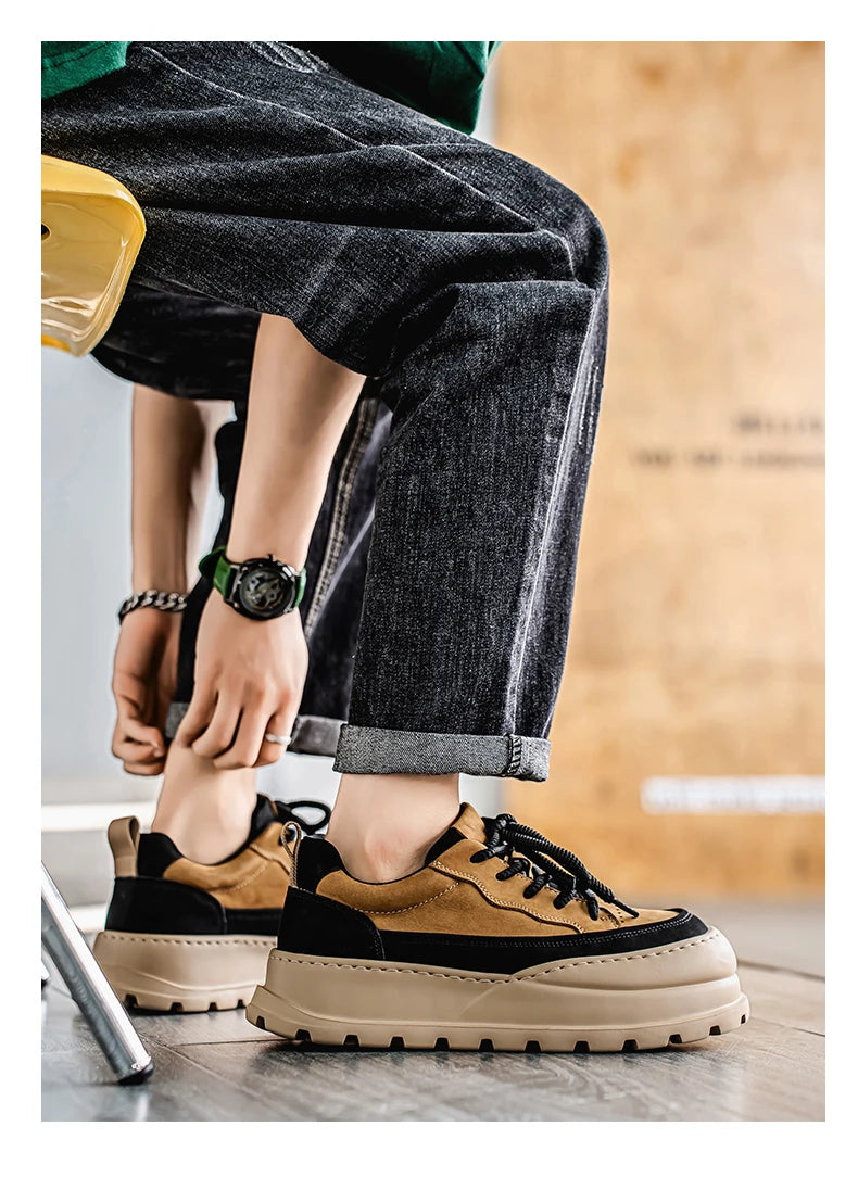 Loafers Casual Sneaker Thick Bottom Men's Sneakers Fashion Sports and Leisure Wear-resistant Shoes for Men Soft and Comfortable