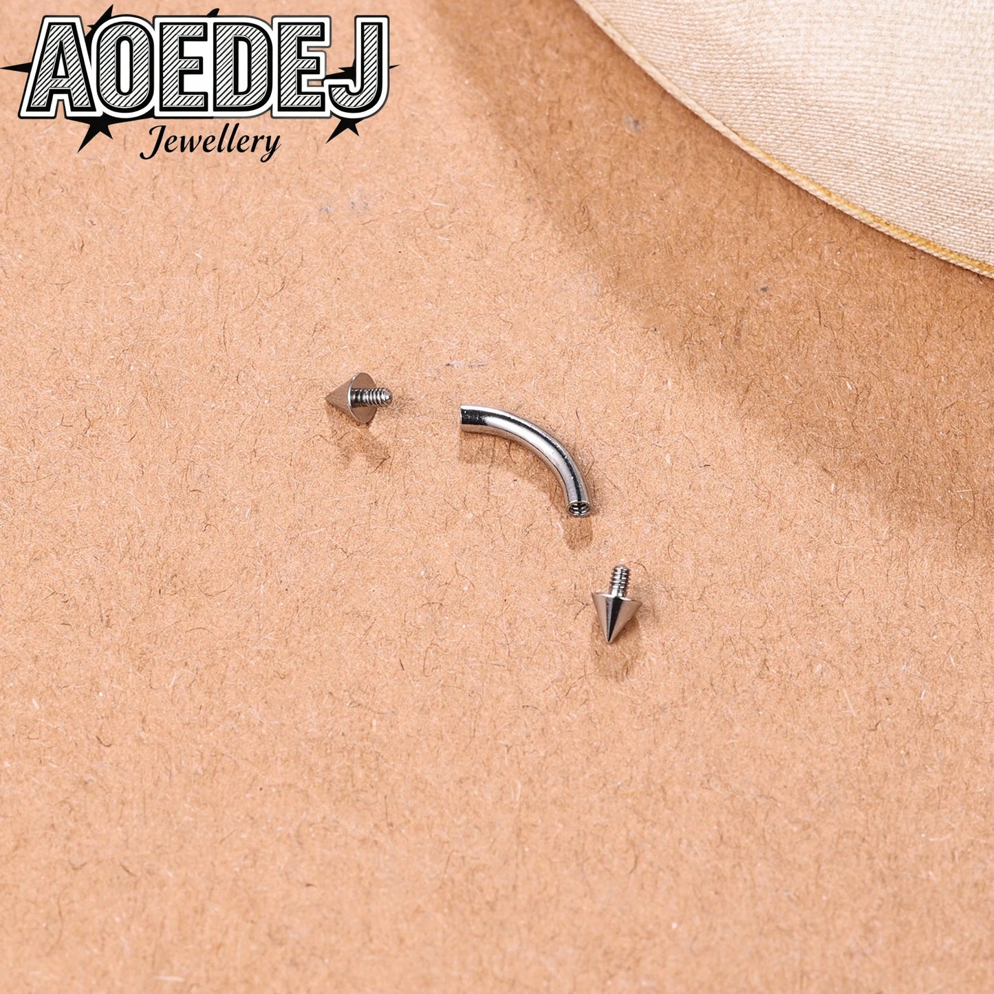 AOEDEJ 14/16/18G 1-10pcs/lot Stainless Steel Eyebrow Piercings Spike Eyebrow Rings Curved Barbell Bridge Piercing Jewelry 6-14MM