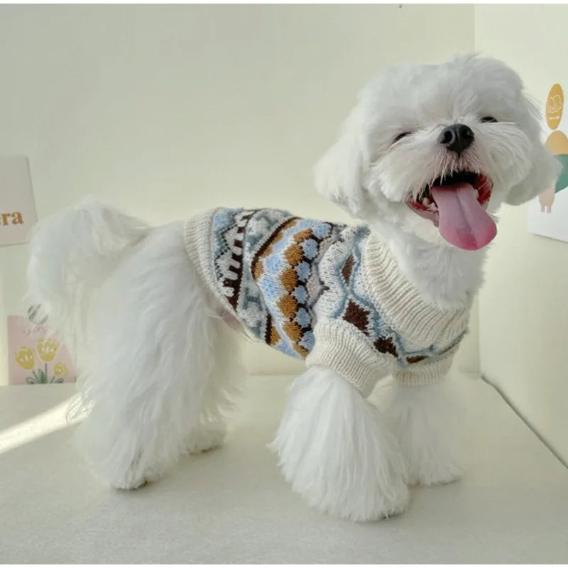 Bohemia Dogs Sweater Wiener Autumn Hand-knitted Soft Coat For Badger Dog Thicken Warm Loungewear Dachshund Small Mid Dog Clothes