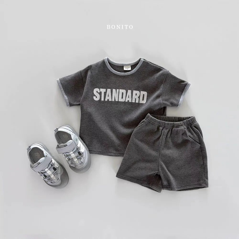 2025 Summer New Baby Short Sleeve Casual Sports Clothes Set Infant Girl Letter Print T Shirts + Shorts 2pcs Suit Toddler Outfits