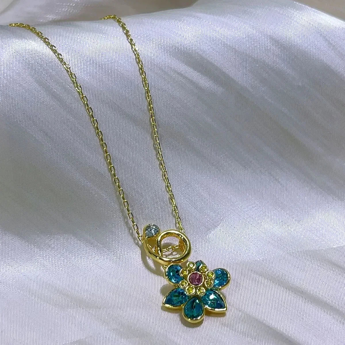 Snowflake Flowers Original New Sales Trend High Quality Jewelry Flower Sets Necklace Earring Ring Bracelet Pink Anniversary Gift