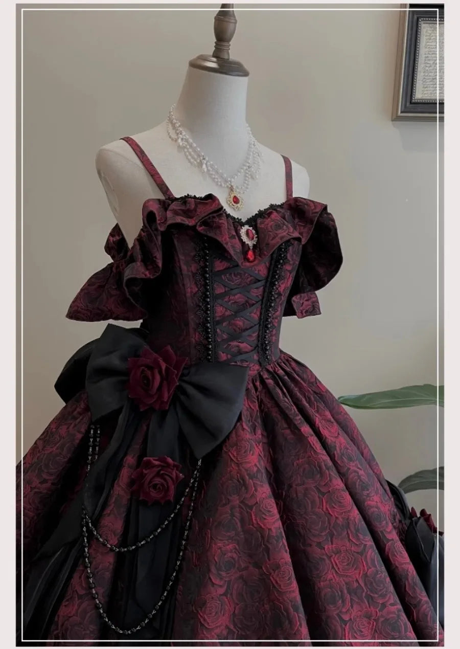 Coalfell New Lolita Princess Dress Elegant Party Gown Luxury Lolita Ball Gown Flower Wedding Dress