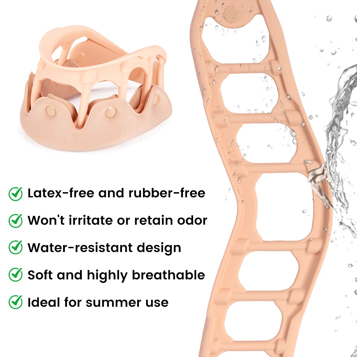 VELPEAU Silicone Neck Brace, Neck Support for Spine Pressure and Posture Correction, Cervical Collar Breathable & Waterproof