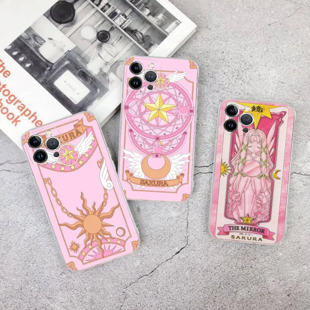 Card Captor Sakura Cartoon Phone Case Phone Case For IPhone 17 16 15 Plus 14 13 Mini 12 11 Pro Max Soft Shell Cover